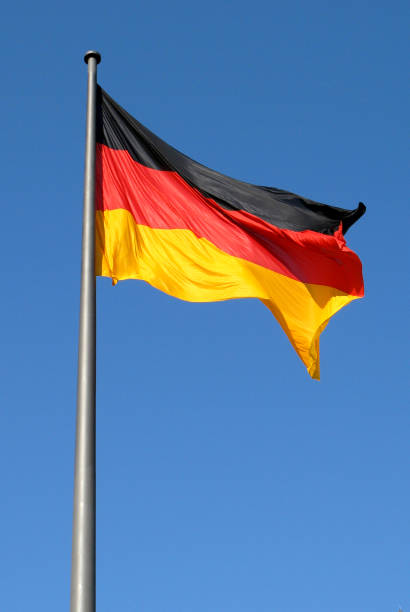 German national flag - Germany. German national flag in the Government sector of Berlin - Germany. german flag photos stock pictures, royalty-free photos & images