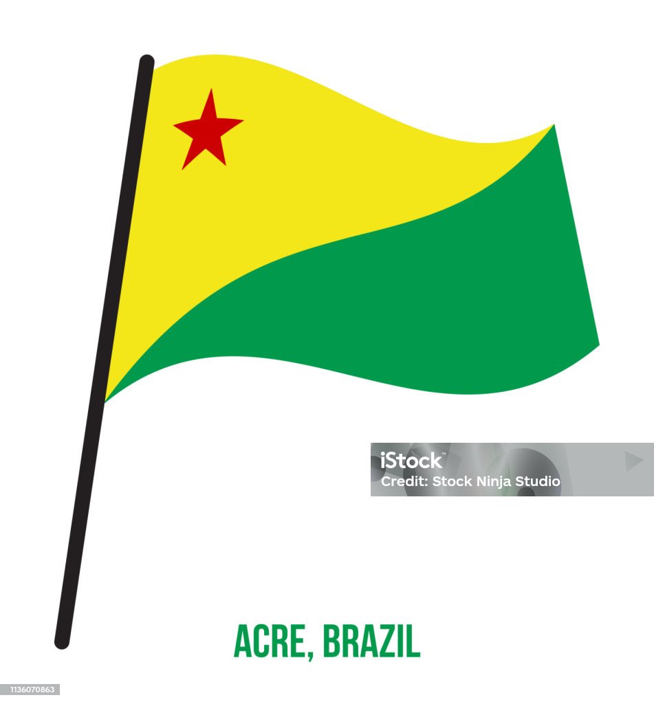 Lá Cờ Acre Vẫy Hình Minh Họa Vector Trên Nền Trắng Quốc Kỳ Brazil ...
