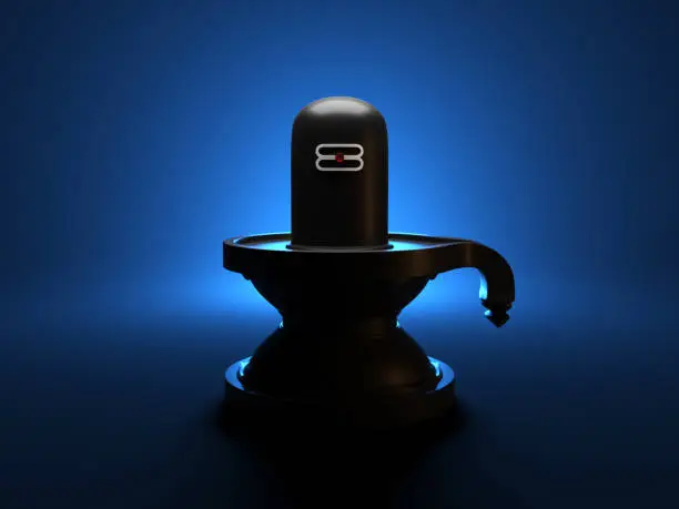 Hindu Religion God Siva Lingam - 3D Rendered Image