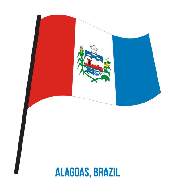 istock Alagoas Flag Waving Vector Illustration on White Background. States Flag of Brazil 1136072193