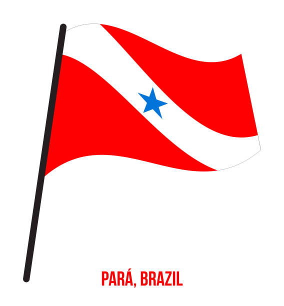 istock Para Flag Waving Vector Illustration on White Background. States Flag of Brazil 1136072260