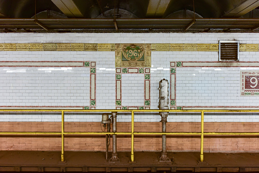 New York City - August 19, 2017: 96th Street Subway Station in the New York City Subway System on the 1/2/3 train line.