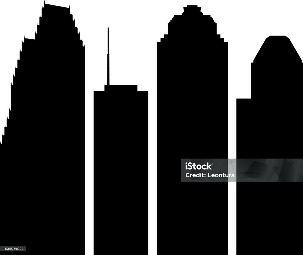 Houston Buildings Houston buildings. Houston - Texas stock vector