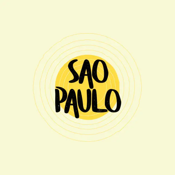 Vector illustration of Sao Paulo Lettering Design
