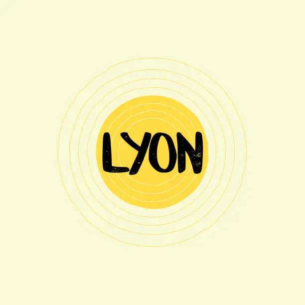 Vector illustration of Lyon Lettering Design