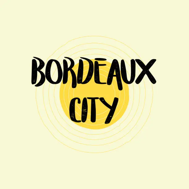 Vector illustration of Bordeaux City Lettering Design