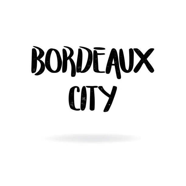 Vector illustration of Bordeaux City Lettering Design