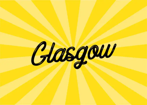 Vector illustration of Glasgow Lettering Design