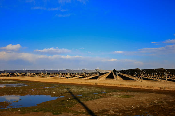 istock Solar panels on the water 1136078632