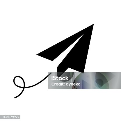 istock Paper plane icon 1136079922