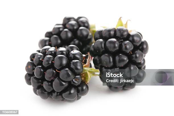 Blackberries On White Background Stock Photo - Download Image Now - Berry Fruit, Black Color, Blackberry - Fruit