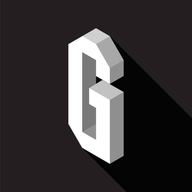 3d 문자 g 로고 아이콘 디자인 서식 파일 요소 - alphabet white background letter g three dimensional shape stock illustrations
