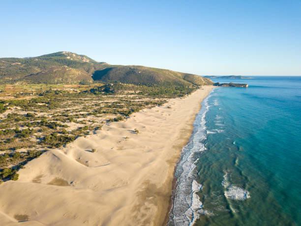 drone aérien voir patara beach coast sand dune h - kas photos et images de collection