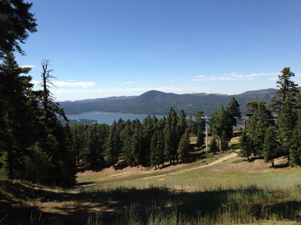 Lake view at Big Bear Summit. stock photo