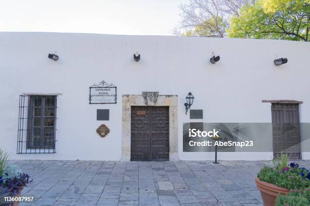 Front View Of Spanish Governors Palace Stock Photo - Download Image Now - San Antonio - Texas, Spanish Culture, Texas