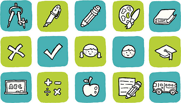 Doodle Icon Set - Education vector art illustration