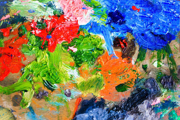 istock Arbitrary brush strokes on paper.Abstract watercolor background. 1136101617