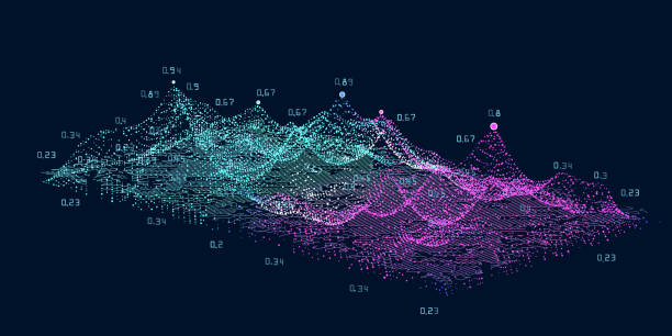 abstract big data concept. futuristische 3d-infografie-design-komplexität. soziales netzwerk oder betriebliche visuelle informationsanalytik. - pattern information medium technology backgrounds stock-grafiken, -clipart, -cartoons und -symbole