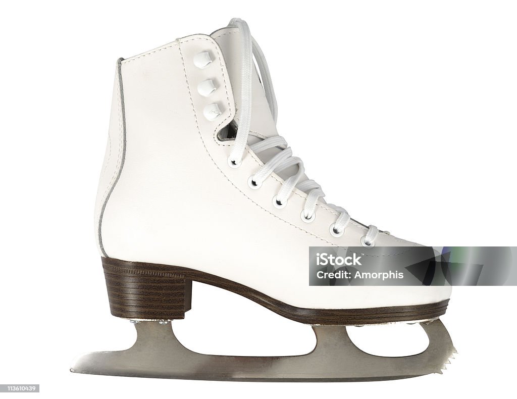 White Skate  Ice Skate Stock Photo