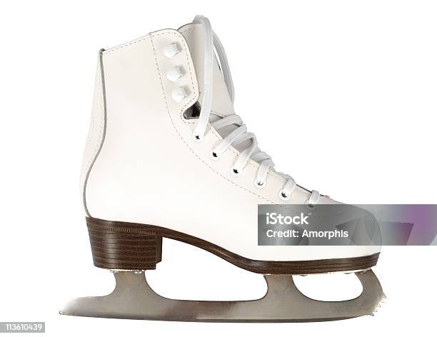 White Skate Stock Photo - Download Image Now - Ice Skate, White Background, Boot