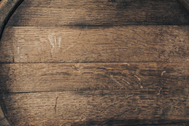 istock Old Wooden barrel background. Close up. 1136105077