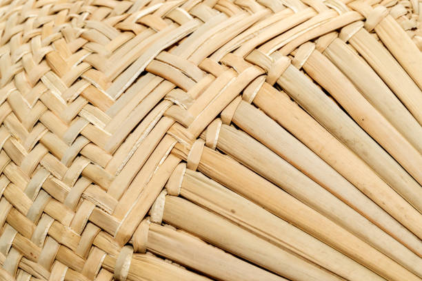 vime de bambu da textura - woven bamboo art close up - fotografias e filmes do acervo