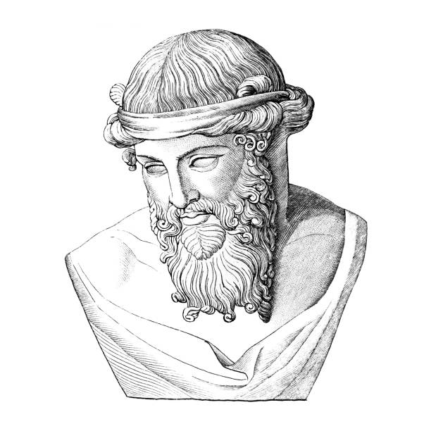 Buste de Platon, la Grèce antique Philosophe - Illustration vectorielle