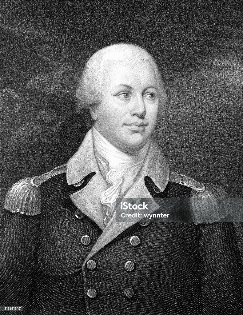 Revolução Americana Retrato de Major-General Nathaniel Greene - Ilustração de Acessório de Vestuário Histórico royalty-free