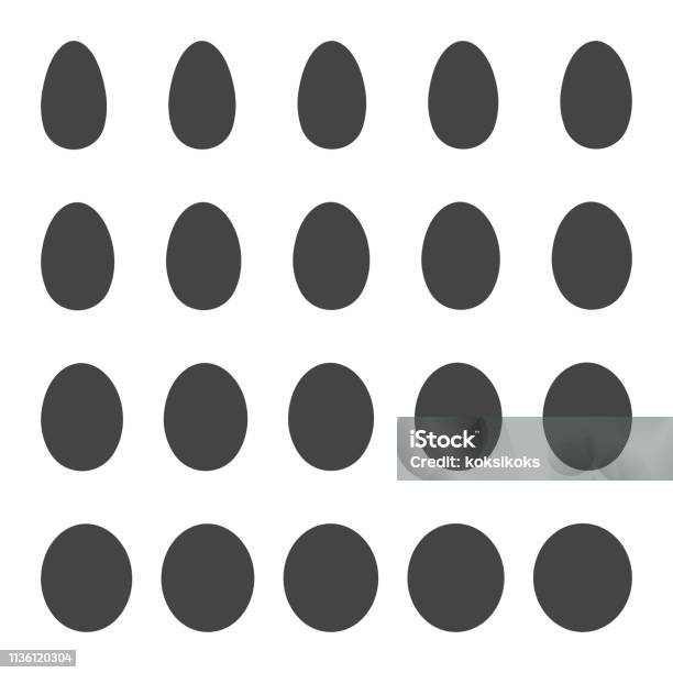 Set Egg Shape Vector Set Egg Patterns With Different Shape For Easter Stock Illustration - Download Image Now