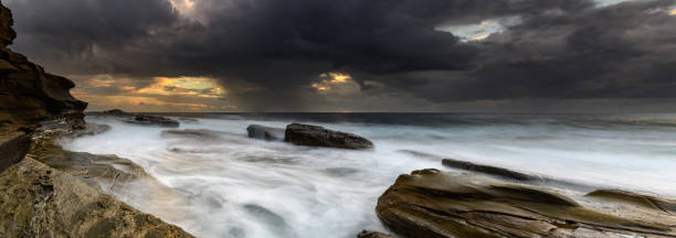 istock Early Morning Stormy Seascape 1136122668