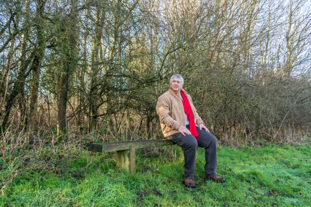 istock Senior Caucasian man on bench 1136123204