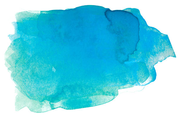istock watercolor blue with paper texture. paint on paper. 1136129834