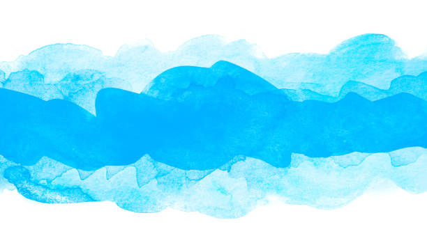 istock watercolor blue with paper texture. paint on paper. 1136129928