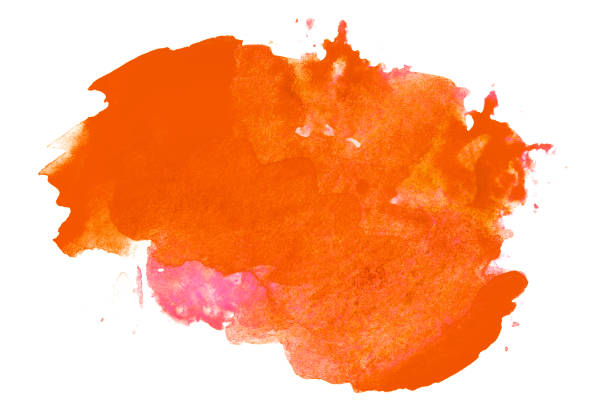 istock orange watercolor blot on white background 1136129930