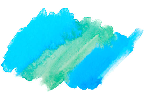 istock watercolor blue with paper texture. paint on paper. 1136129949
