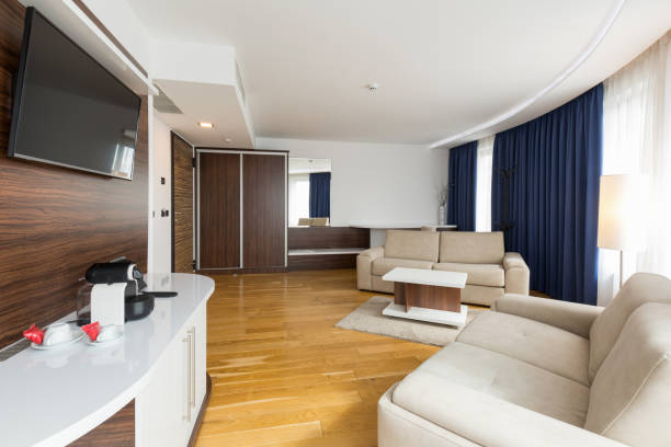 istock Interior of a modern hotel apartment 1136130499