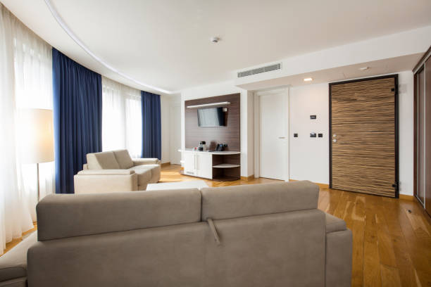 istock Interior of a modern hotel apartment 1136130560