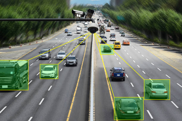 istock Camera that controls speeding cars and speeding on the road. 1136133554