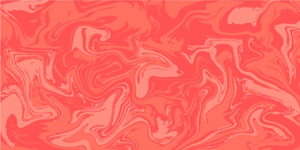 illustrations, cliparts, dessins animés et icônes de marbre rouge et rose couleur texture abstraite fond illustration vectorielle - coral pink abstract paint