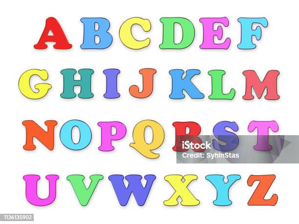 Childrens Multicolored Alphabet Abc Stock Photo - Download Image Now -  Alphabet, Art, Art And Craft - iStock