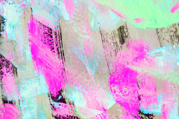 istock Abstract art background hand drawn acrylic painting. 1136137250