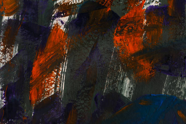 istock Abstract art background hand drawn acrylic painting. 1136137370