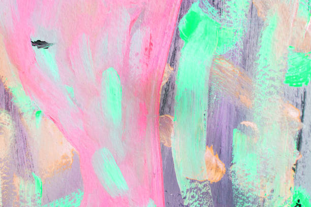 istock Abstract art background hand drawn acrylic painting. 1136137932