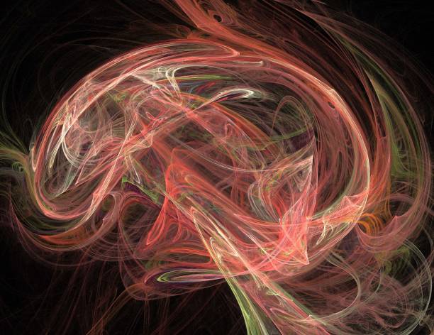 istock image of one Digital Fractal on Black Color 1136139423