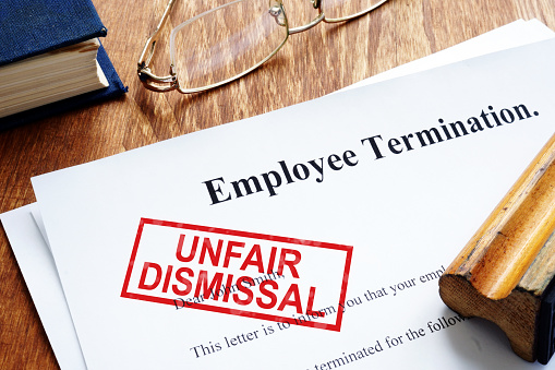 Unfair dismissal stamp on the Employee Termination.