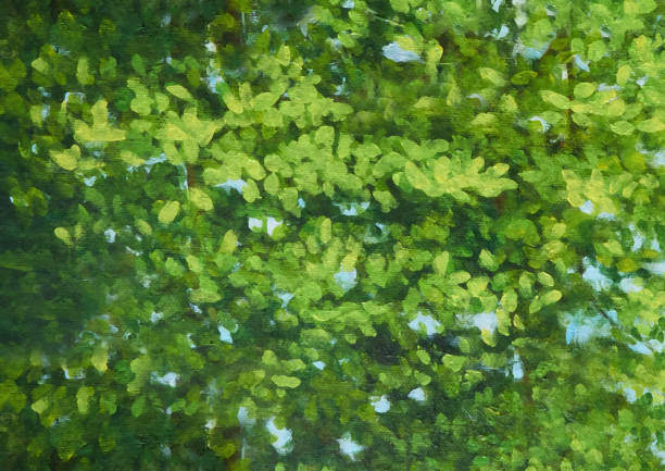 istock Background image of a canvas painted with green oil paints 1136140425