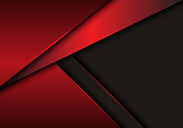 illustrazioni stock, clip art, cartoni animati e icone di tendenza di sovrapposizione metallica rossa astratta su spazio vuoto grigio design moderno lusso futuristico sfondo vettoriale illustrazione. - rosso nero