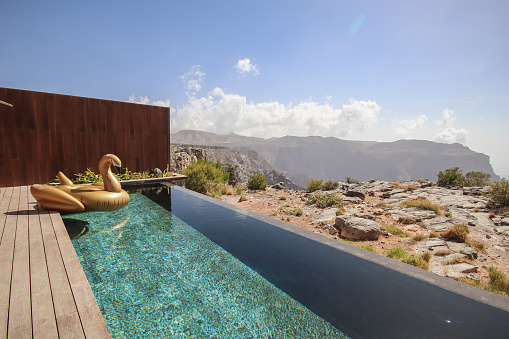 Infinity Pool Raft Infinity Pool With Pool Float Stock Photo - Download Image Now - Swan ...