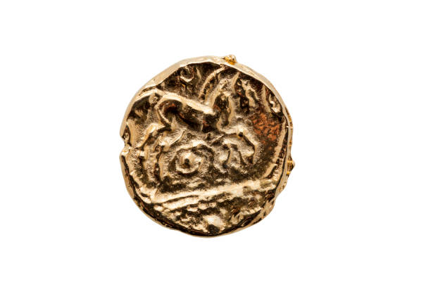 catuvelluni bc45-20의 금 stater 동전 - coin roman ancient rome 뉴스 사진 이미지