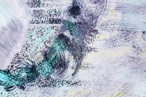 istock Abstract art background hand drawn acrylic painting. 1136141570